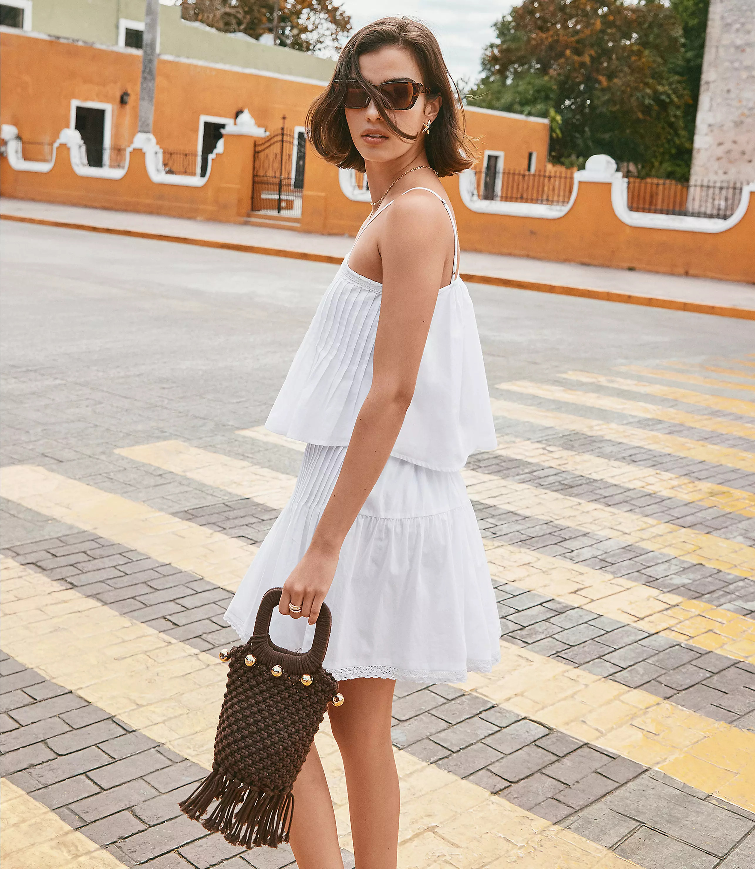 Lace Pintucked Mini Skirt | LOFT