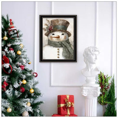 Trendy Decor 4U Old World Frosty The Snowman Wall Art For Living Room, Holiday Wall Art Print For Home Decor, Bedroom Wall Art By Jo Moulton | Wayfair North America