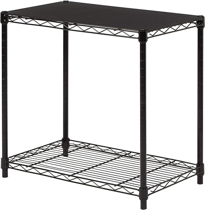 Amazon Basics 2-Shelf Stackable Storage, 13.3" D x 23.2" W x 22.2" H, Black | Amazon (US)