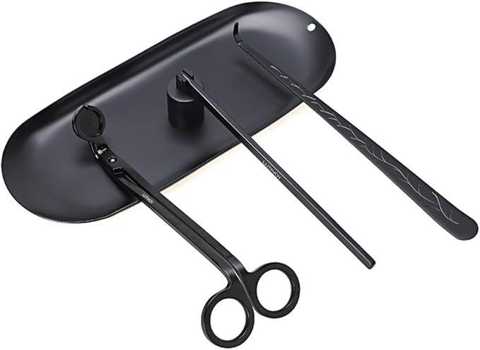 Candle Accessory Set Candle Wick Trimmer Candle Wick Dipper Candle Snuffer Storage Tray 4 Packs C... | Amazon (US)