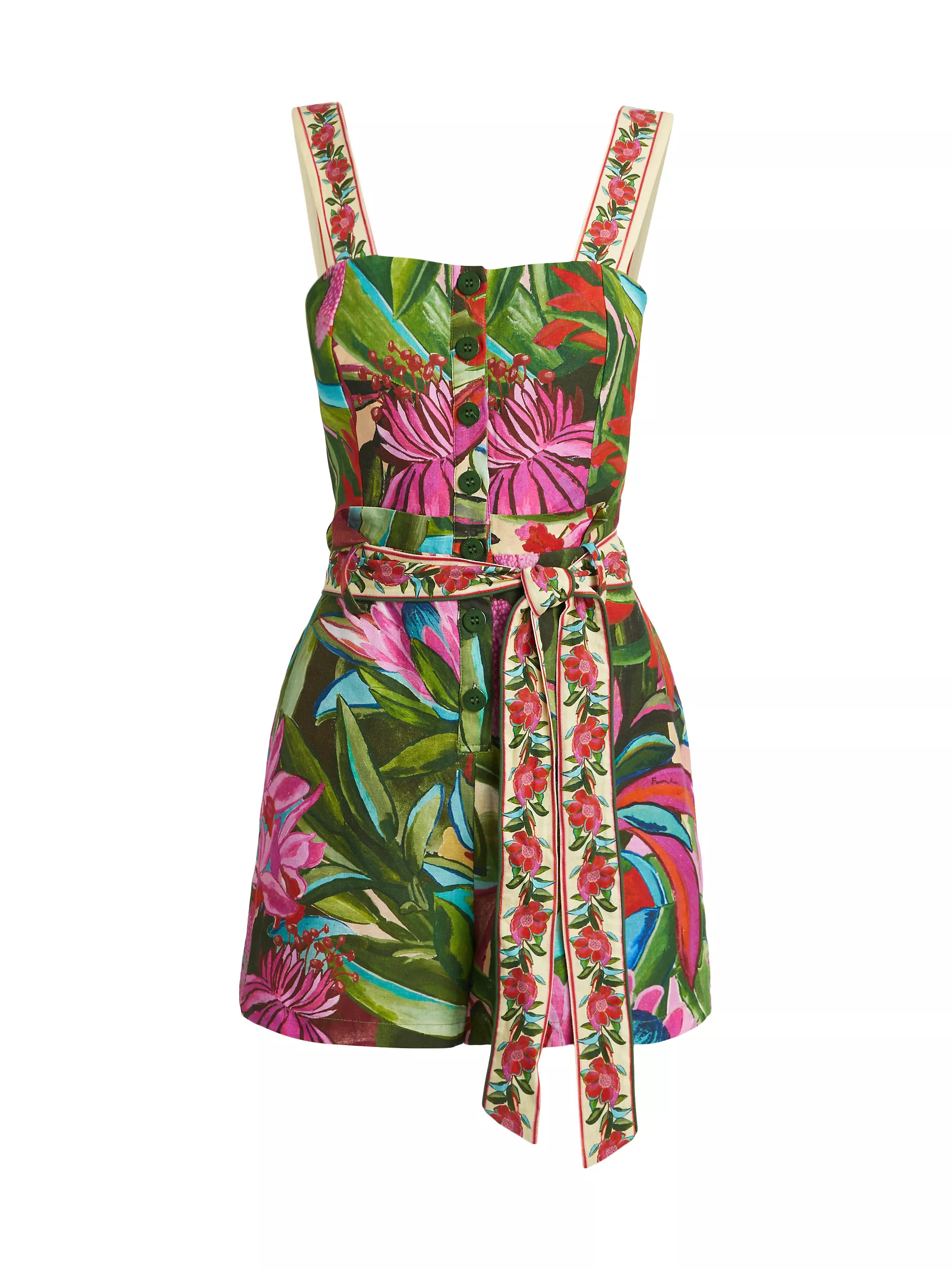 Jardin De Reve Floral Tie-Waist Romper | Saks Fifth Avenue