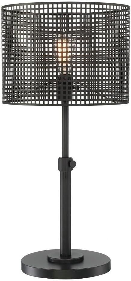 Lite Source Table LAMP, Black/MESH Metal Shade, E27 Vintage Bulb 60W LS-23017 | Amazon (US)