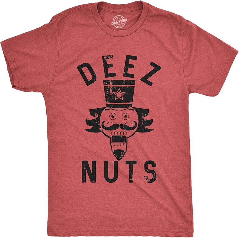 Crazy Dog T-Shirts Mens Deez Nuts T Shirt Funny Christmas Nutcracker Sarcastic Graphic Tee for Gu... | Amazon (US)