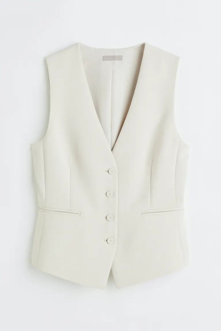Suit waistcoat - Natural white - Ladies | H&M GB | H&M (UK, MY, IN, SG, PH, TW, HK)