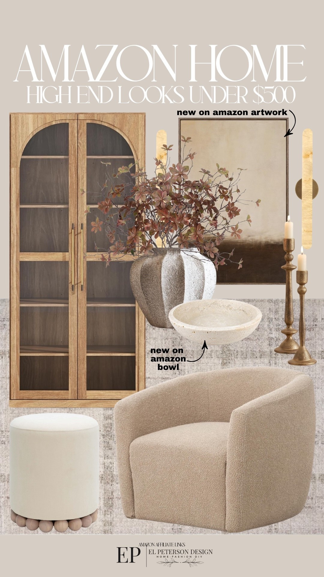 Amazon
Tall accent cabinet
Rug
Accent Chair
Stem
Vase
Bowl
Rug

#LTKHome