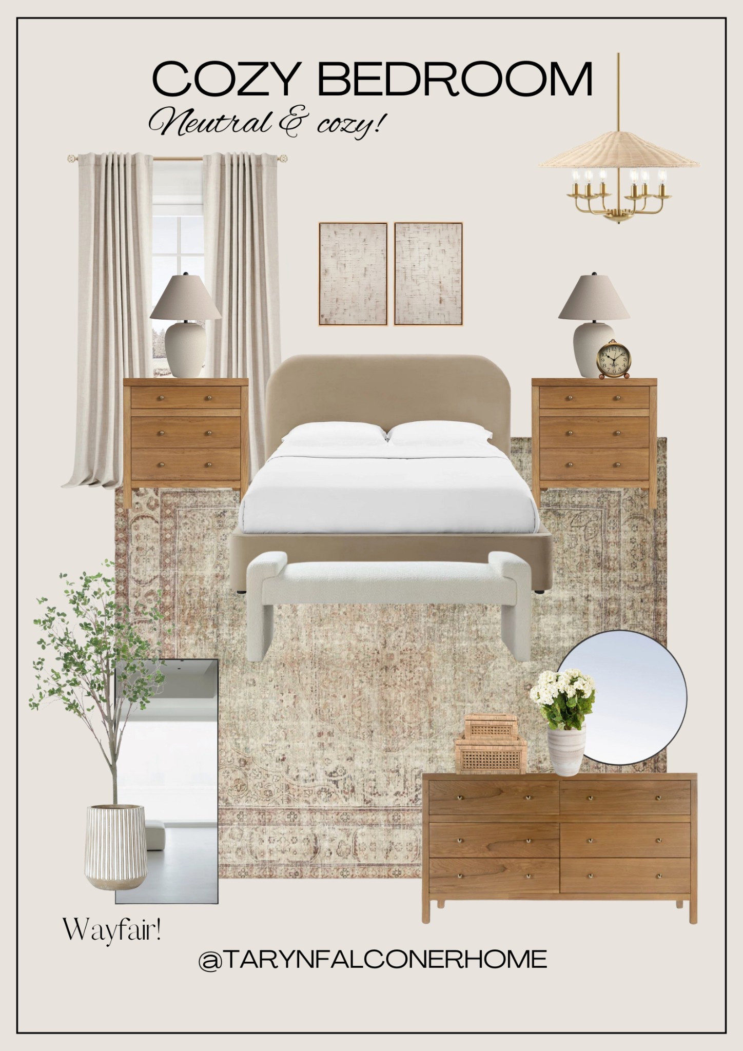 Neutral & cozy bedroom finds! Create a relaxing oasis with pieces all at an affordable price point!

#bedroom #bedroomfinds #bedroomfurniture #bed #nightstands #bench #mirror #curtains #dresser #tree #chandelier #tablelamp #rug #neutralhome #cozyhome

#LTKHome
