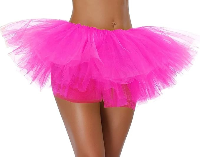 Women Teen Adult Classic Elastic 3 4 5 Layered Tulle Tutu Skirt Costume Bottom | Amazon (US)