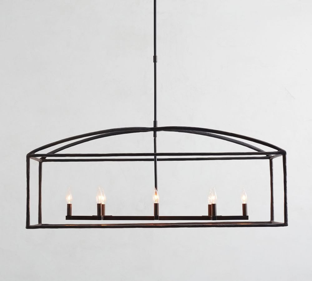 Fallon Forged-Iron Linear Chandelier | Pottery Barn (US)