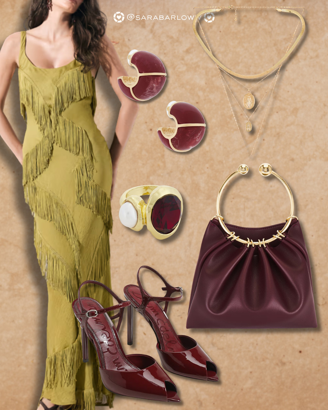 fall weddings are such a great opportunity to try out unique color combos! i love this green and maroon look with the western-inspired fringe details! do you have a fall wedding coming up this year? 

 #LTKootd #LTKSeasonal #LTKWedding