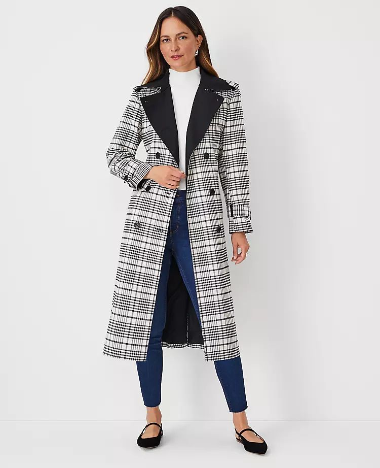 Twill Trench Coat in Plaid | Ann Taylor (US)