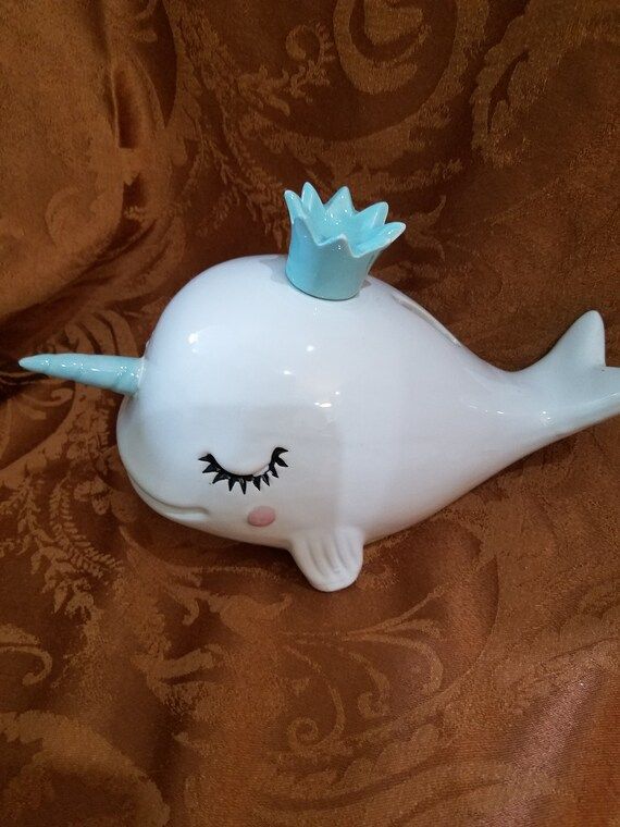 Narwhal with Crown Piggy Bank | Etsy (US)