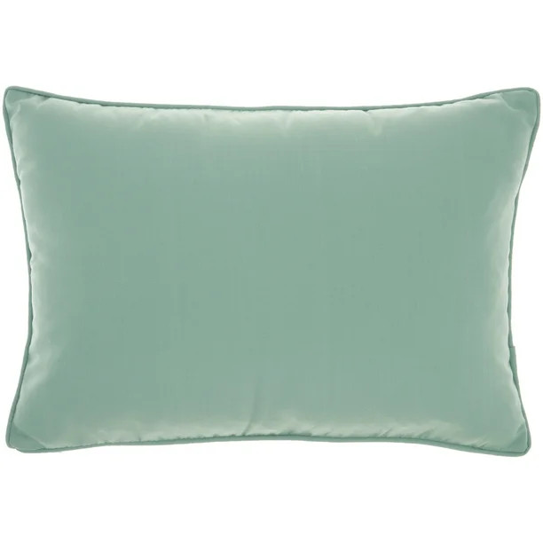 Nourison Outdoor Pillows Solid Outdoor Pillow Aqua Decorative Throw Pillow , 14"X20" - Walmart.co... | Walmart (US)