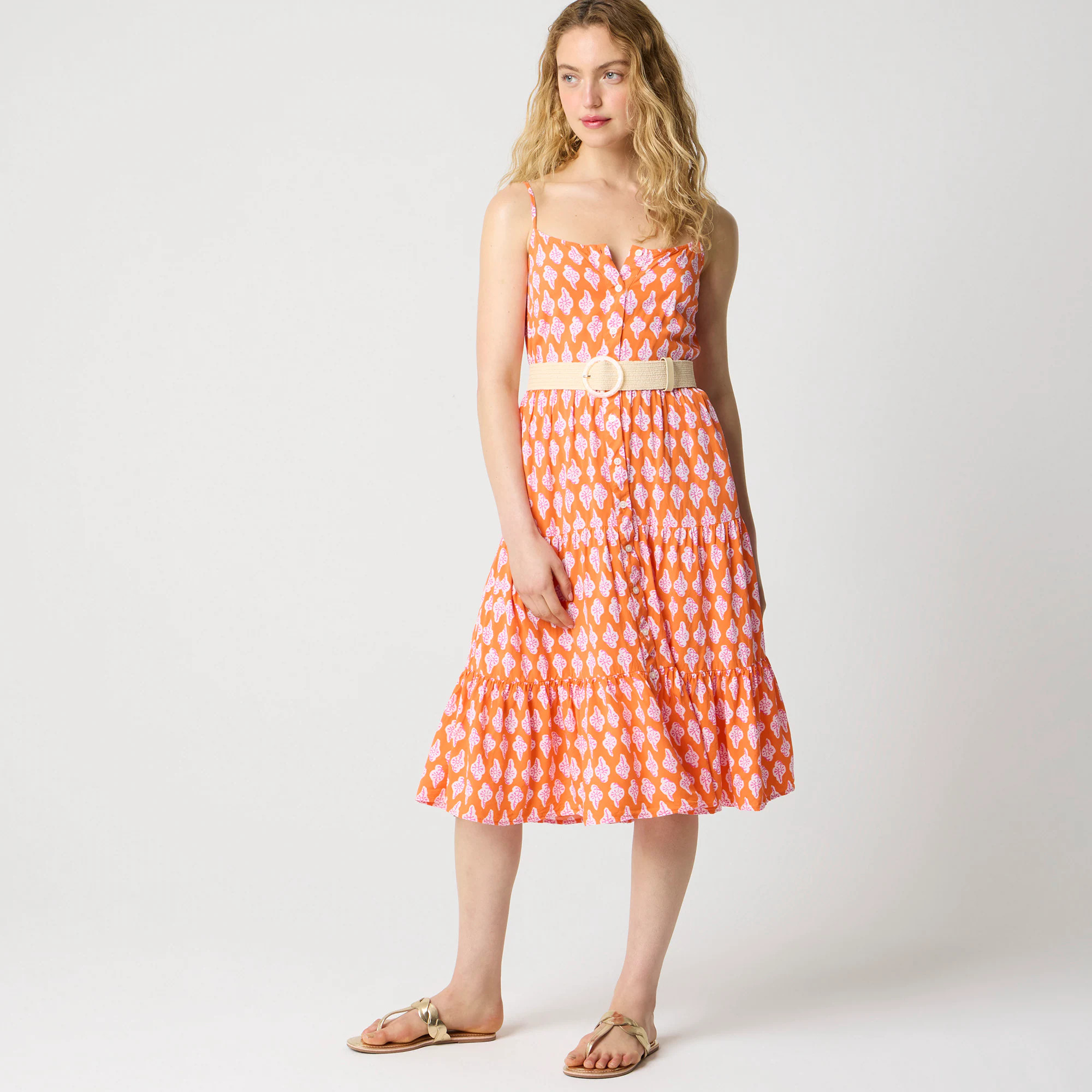 Strappy tiered midi dress | J.Crew Factory