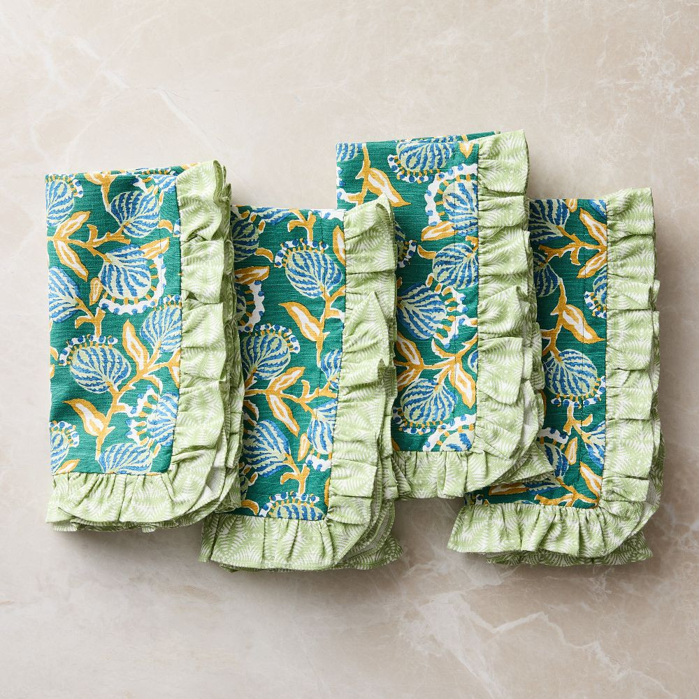 Vine Floral Cotton Napkins | West Elm (US)