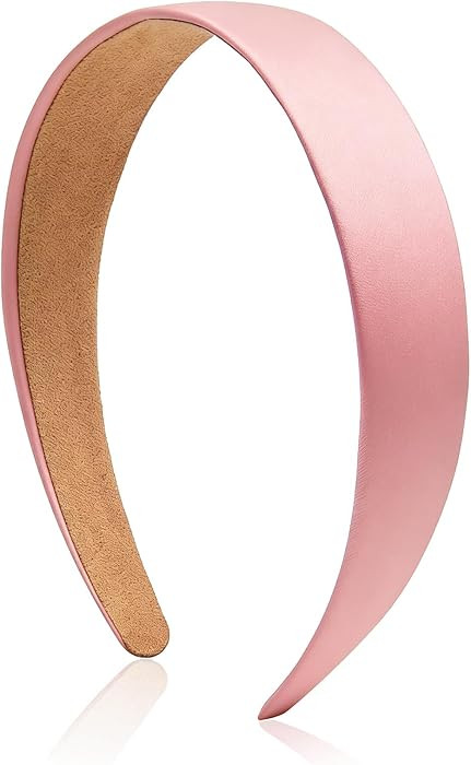 Pink Headbands for Women Girls Satin Headband 1.1 Inch Wide Head Bands for Women's Hair Non Slip ... | Amazon (US)