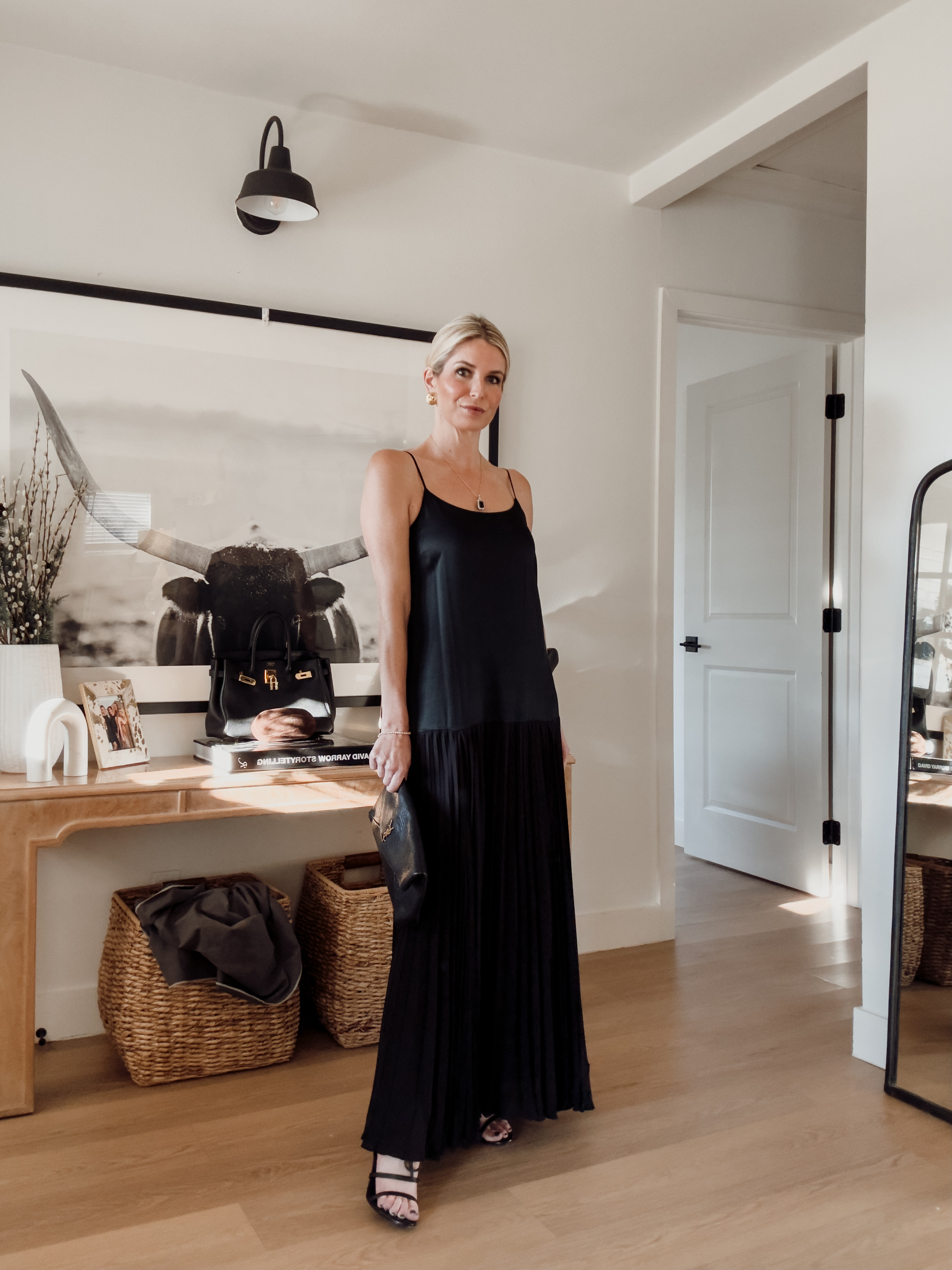 Banana Republic black dress. Strappy heels. Zero decisions left to make. Date night: solved. 🖤 

 #LTKgrwm #LTKootd #LTKPetite