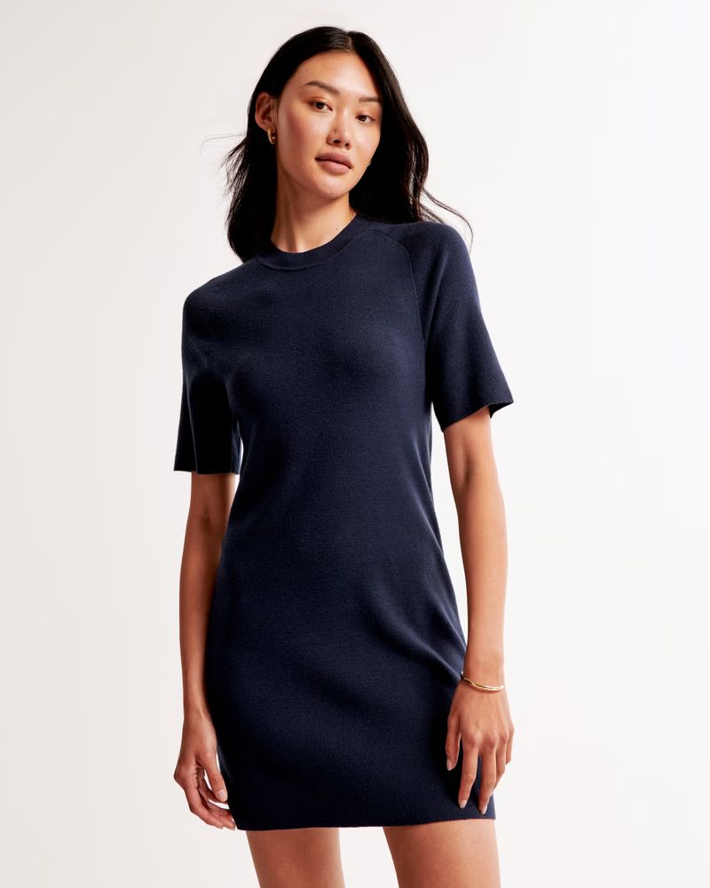 Short-Sleeve Mini Sweater Dress | Abercrombie & Fitch (US)