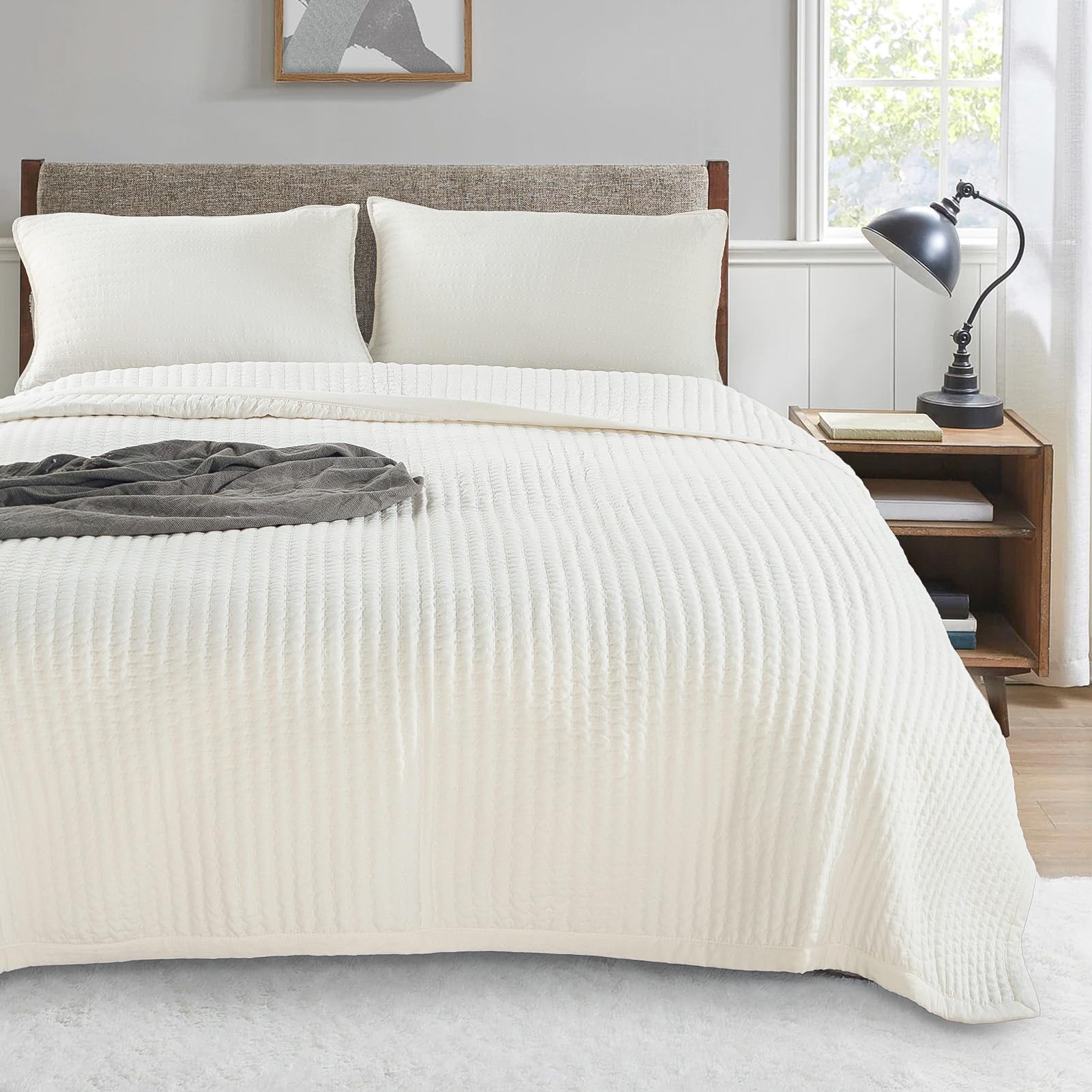 KASENTEX Quilt-Bedding-Coverlet-Blanket-Set, Machine Washable, Ultra Soft, Lightweight, Stone-Was... | Amazon (US)