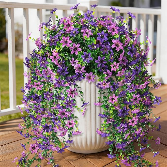 INQCMY Artificial Fake Hanging Flowers Plants for Outdoor Summer Decoration,2 PCS Faux Silk Daisy... | Amazon (US)