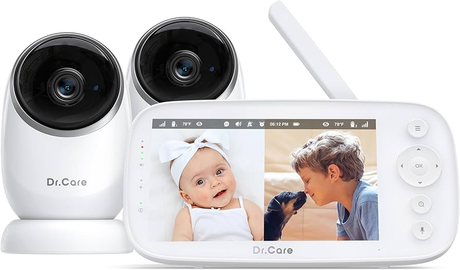 NovaView Video Baby Monitor with 2 Cameras - 5” 1080P HD Screen, Ultra-Low Radiation, 5000mAh B... | Amazon (US)