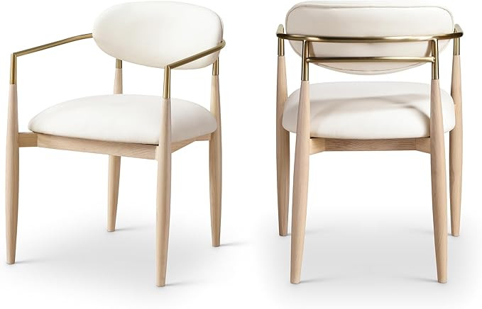 Meridian Furniture 11010Cream-AC Riccio Collection Modern | Contemporary Dining Arm Chair with Cr... | Amazon (US)