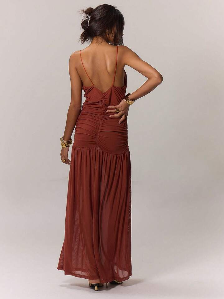 MUSERA Vestido con fruncido delantero y bajo asimétrico para vacaciones, verano, primavera, boda... | SHEIN