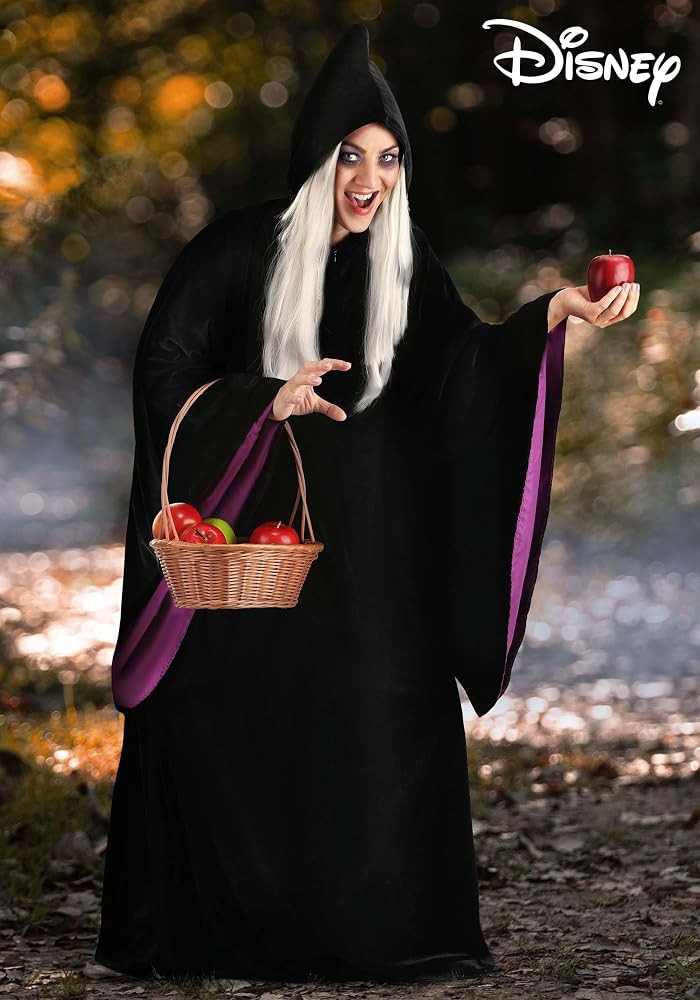 Disney - Disfraz de bruja blanca como la nieve para mujer, bata con capucha y forro de sat\u00e9n... | Amazon (US)