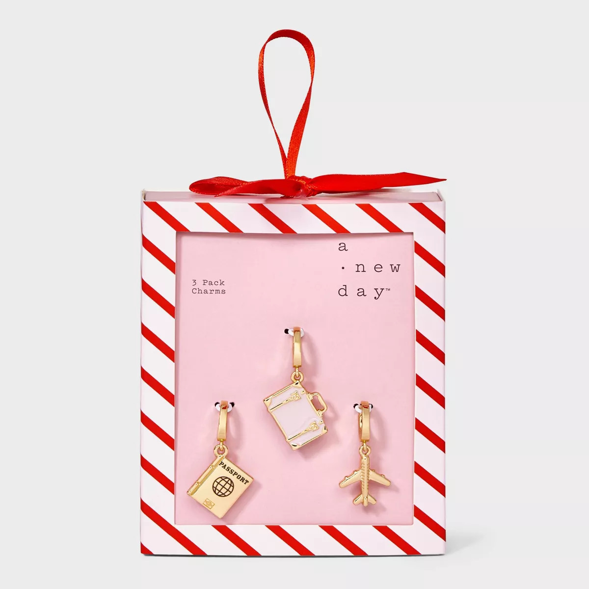 Passport Suitcase and Plane Charm Necklace Set 3pc - A New Day™ Gold | Target