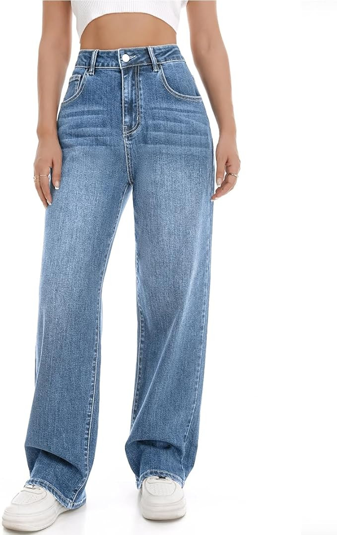 Women's Wide Leg Jeans High Waisted Loose Trendy Stretchy Baggy Denim Pants | Amazon (US)