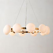 Curie Modern Polished Champagne Chandelier + Reviews | CB2 | CB2