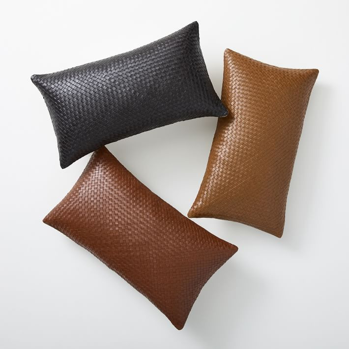 Woven Leather Pillow Cover | West Elm (US)