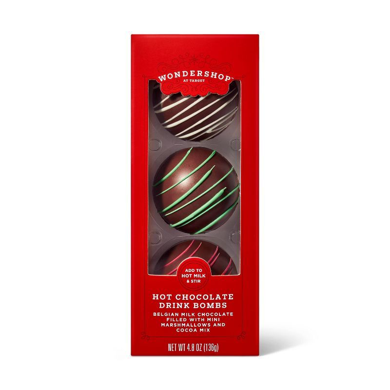 Belgian Hot Chocolate Bombs with Milk Chocolate with Drizzle 3ct - Wondershop&#8482; | Target