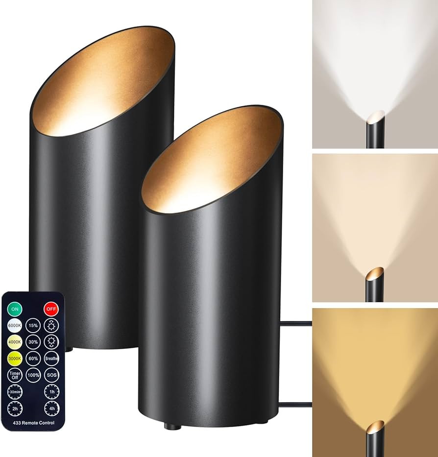 Brightown 2 Pack Uplights Indoor Floor Can Lights - 6000K LED Up Lights with Remote and Timer, 3 ... | Amazon (US)