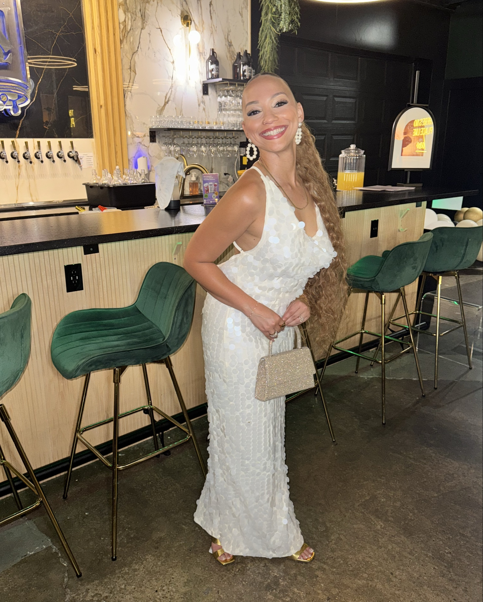 Solid white sequin dress perfect for a cocktail or a classy evening out. 

Not see through at all. Size Small and I’m 5’2 at 130lbs 

 #shein #LTKDress #LTKSequinDress #LTKCurvy