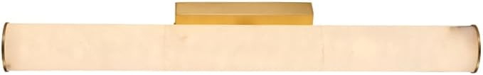 Alabaster Semi Flush Mount Ceiling Light Brushed Brass Marble Linear LED Ceiling Light Bar Mid Ce... | Amazon (US)