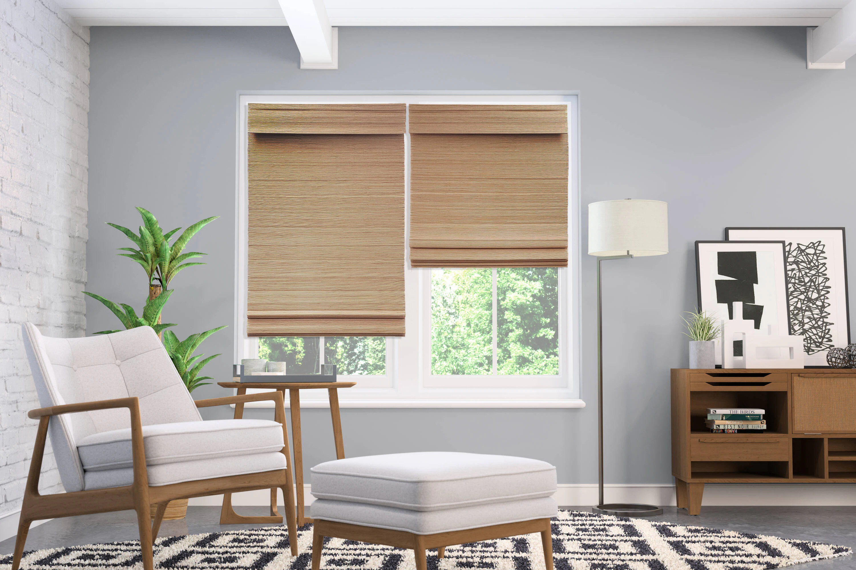 Style Selections Custom Natural Woven Natural Natural Shade in the Window Shades department at Lo... | Lowe's