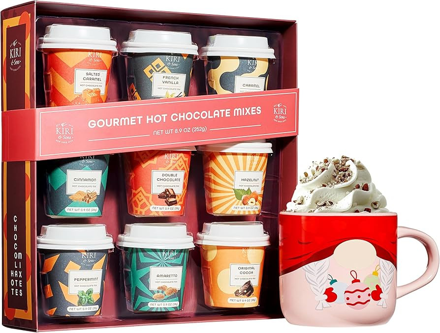 Kiri & Sons Hot Chocolate Mix Gift Set, Hot Chocolate Gift Mix in Mini Cup Packaging, Flavors Inc... | Amazon (US)