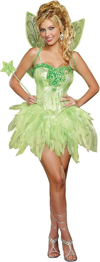 Dreamgirl Adult Neverland Sexy Fairy Costume, Womens Fairy-Licious Halloween Costume | Amazon (US)