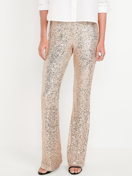High-Waisted Sequin Flare Pants | Old Navy (CA)
