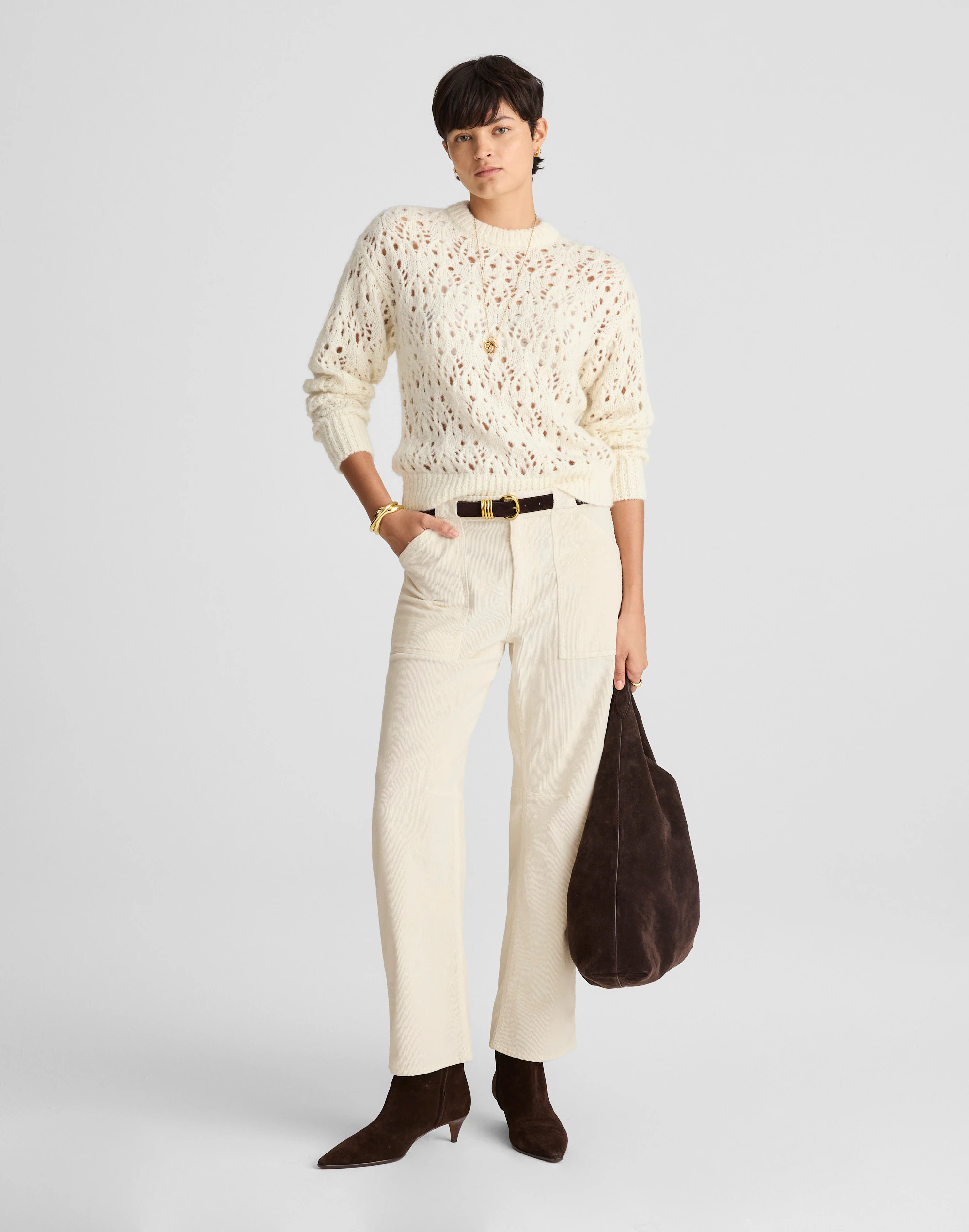 The Petite Darted Barrel-Leg Utility Pant in Corduroy | Madewell