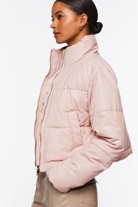 Faux Leather Drawstring Puffer Jacket | Forever 21 (US)