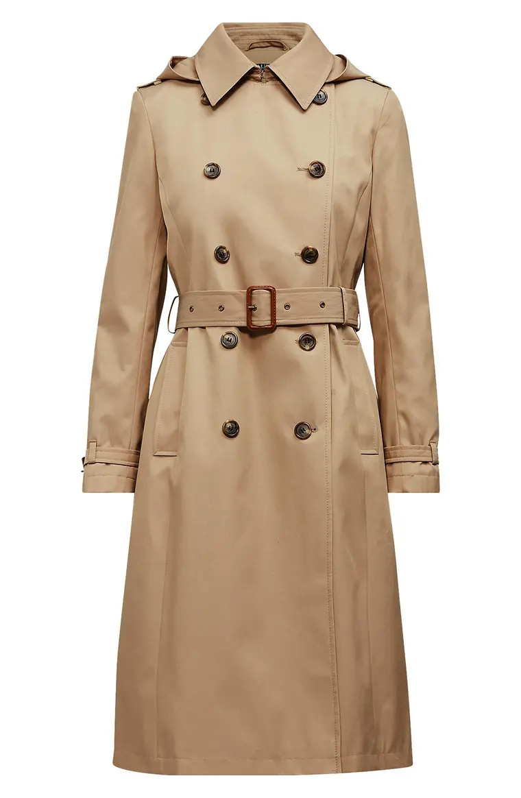 Double Breasted Long Hooded Trench Coat | Nordstrom