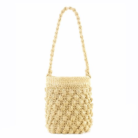 ALISA Summer Small Bucket Shoulder Bag Women Drawstring Portable Woven Handbag | Walmart (US)