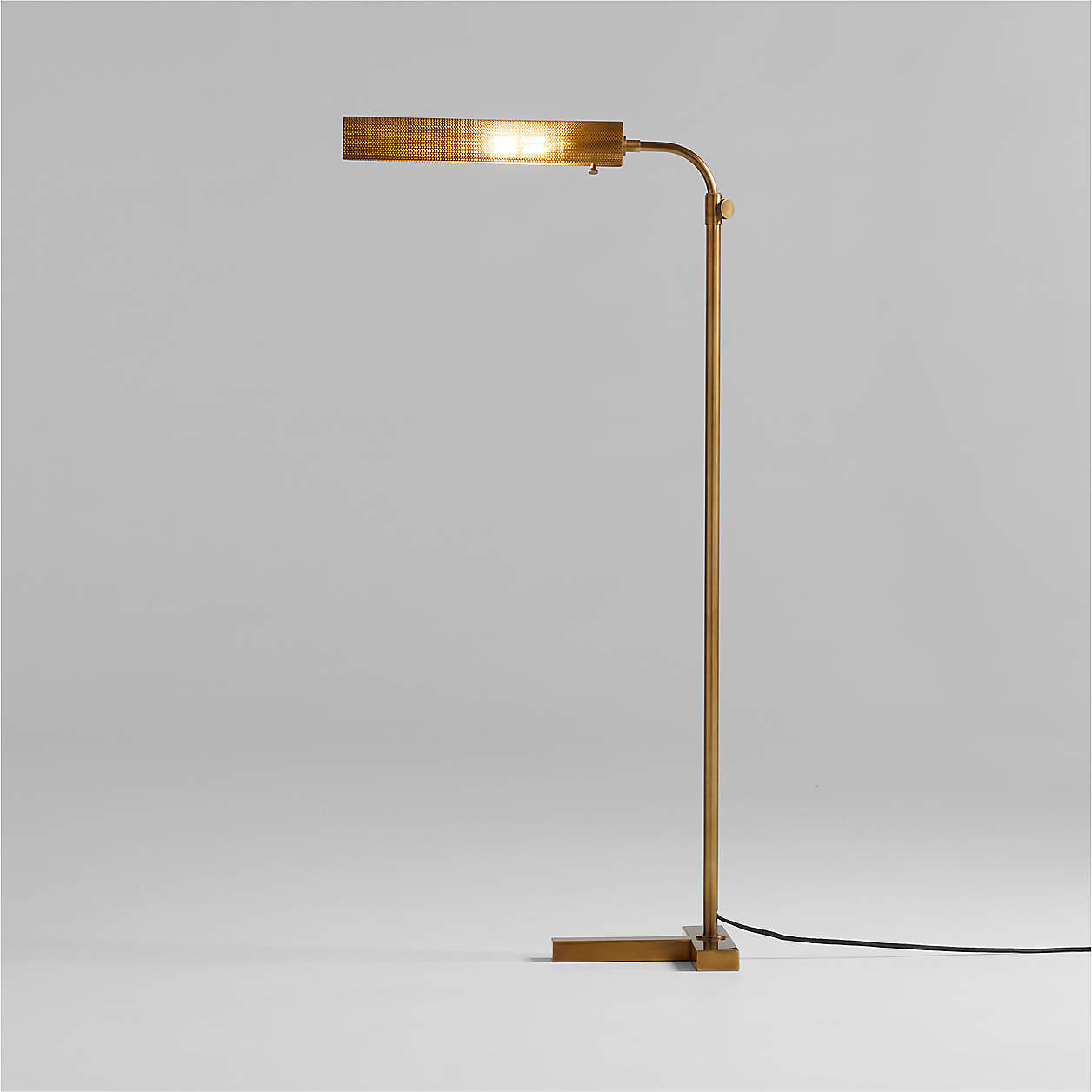 Fleming Antique Brass Corner Floor Lamp + Reviews | Crate & Barrel | Crate & Barrel