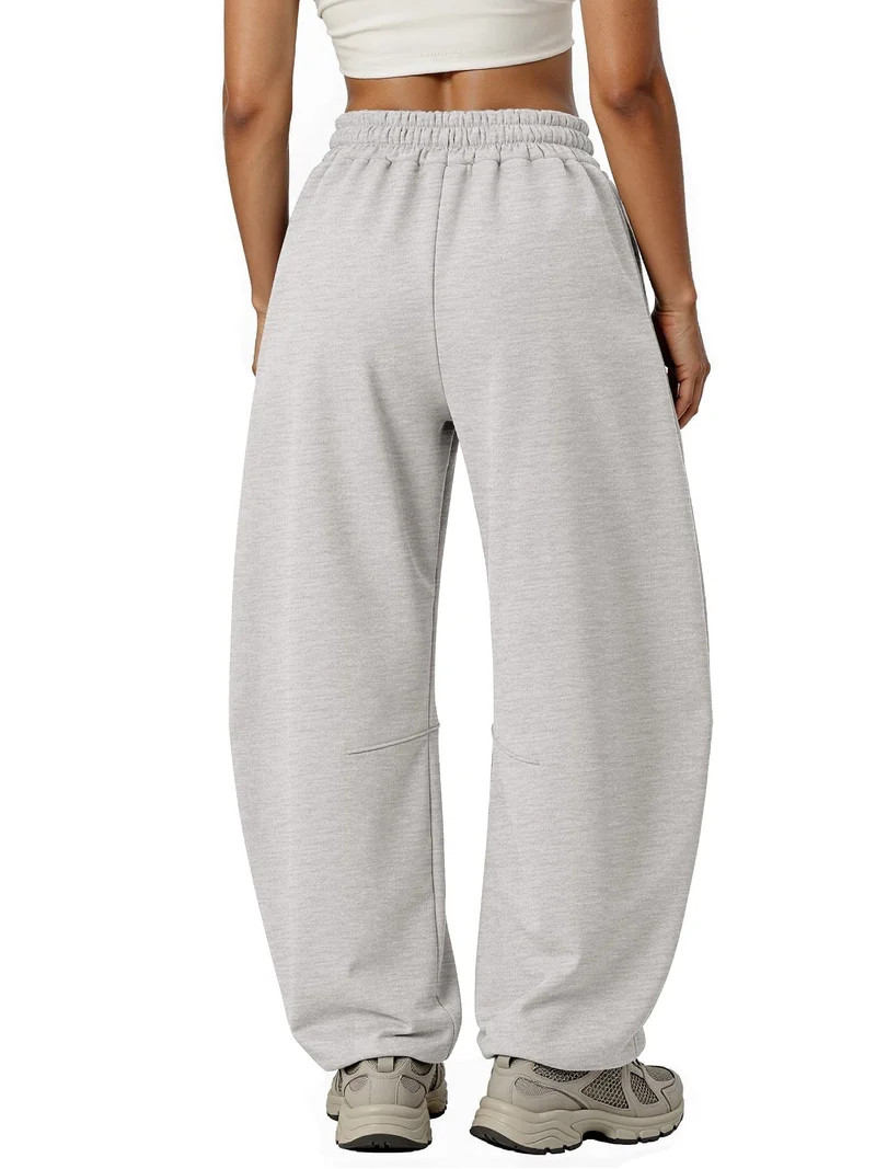 Sundazz Barrel Sweatpants Women Baggy Wide Leg Sweat Pants Drawstring Workout Pants with Pockets,... | Walmart (US)
