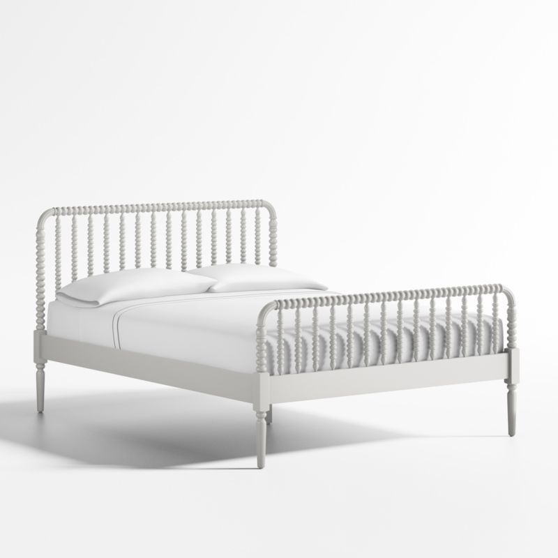 Jenny Lind Kids Grey Wood Spindle Queen Bed + Reviews | Crate & Kids | Crate & Barrel
