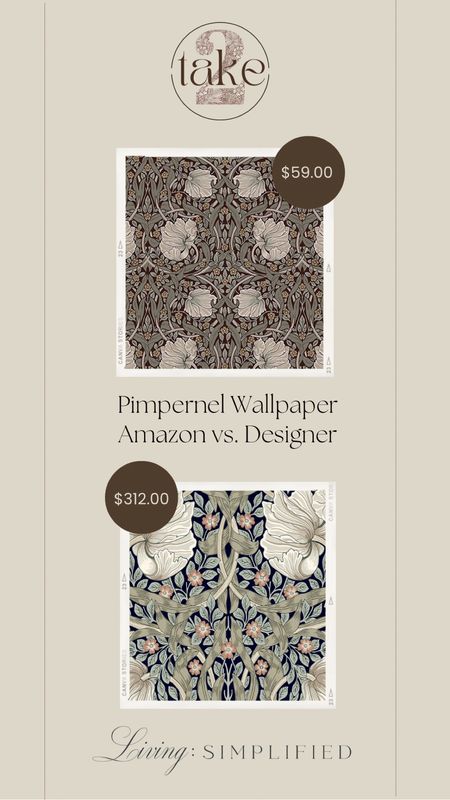 Two gorgeous Pimpernel Wallpapers Designer vs. Amazon | McGee & Co. x Morris & Co. Wallpaper 


#LTKhome #LTKstyletip #LTKFind
