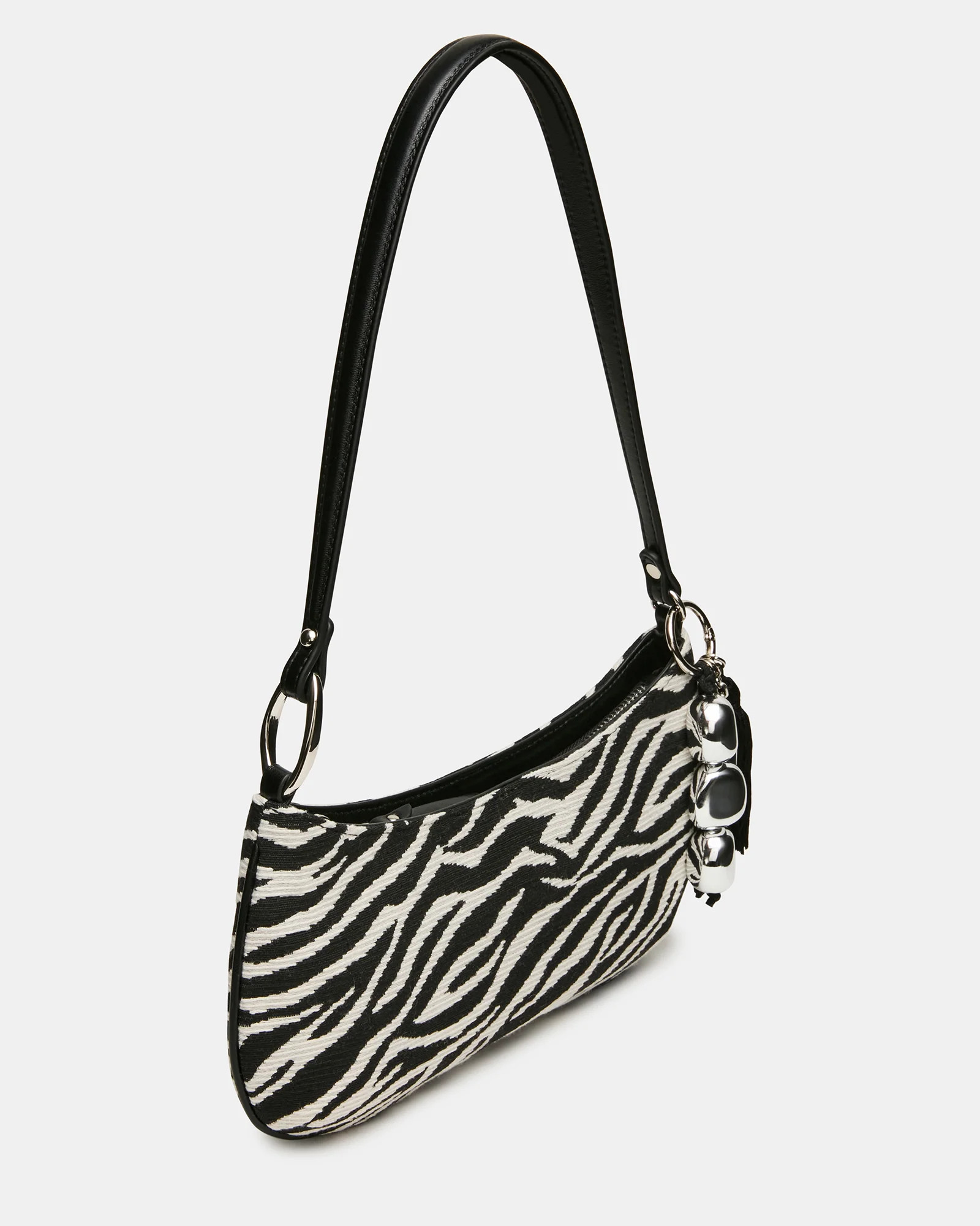 SABINE Zebra Animal Print Tassel Shoulder Bag Handbag | Steve Madden (US)