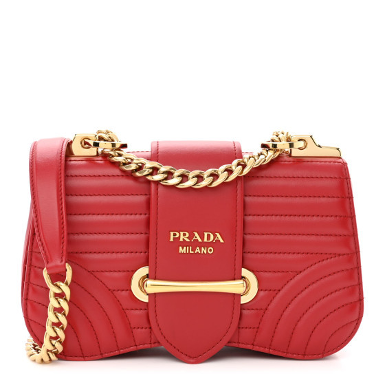 Soft Calfskin Impunture Diagramme Small Sidonie Chain Crossbody Bag Fuoco | FASHIONPHILE (US)