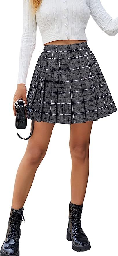 SANGTREE Girls Women's Pleated Skirt, Elastic Waist Uniform Skirt, 2 Years - US 4XL | Amazon (US)